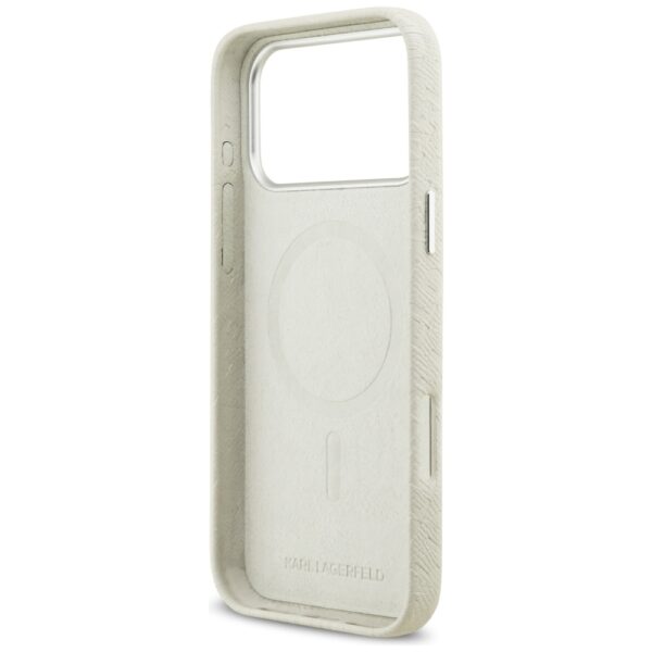 Karl Lagerfeld FW Stamped Karl MagSafe Case for iPhone 17 Pro Max - Beigeeng