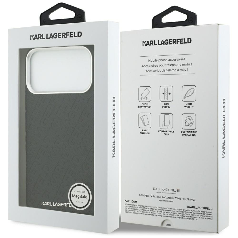 Karl Lagerfeld FW Stamped Karl MagSafe Case for iPhone 17 Pro Max - Blackeng