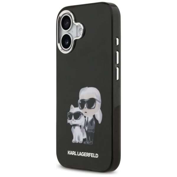 Karl Lagerfeld IML Aquarelle Karl & Choupette & Logo MagSafe Case for iPhone 17 - Blackeng