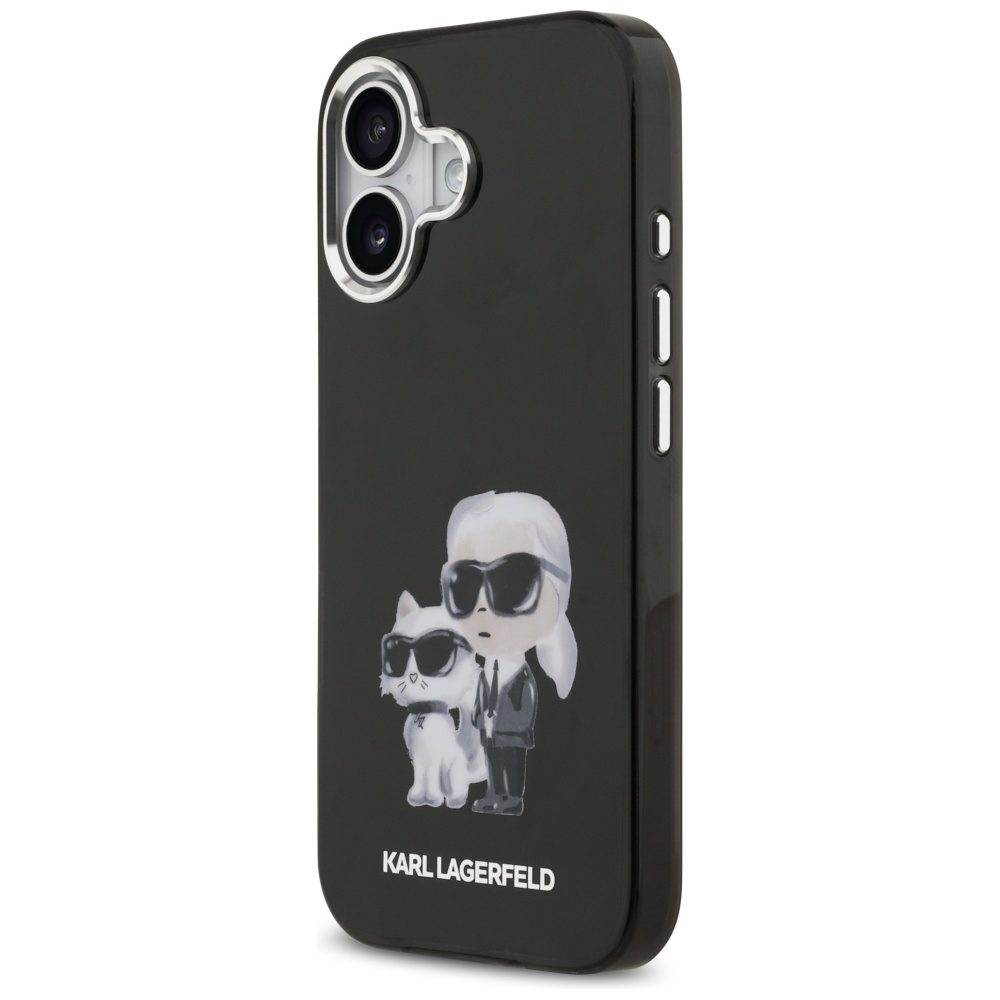 Karl Lagerfeld IML Aquarelle Karl & Choupette & Logo MagSafe Case for iPhone 17 - Blackeng