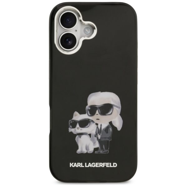 Karl Lagerfeld IML Aquarelle Karl & Choupette & Logo MagSafe Case for iPhone 17 - Blackeng