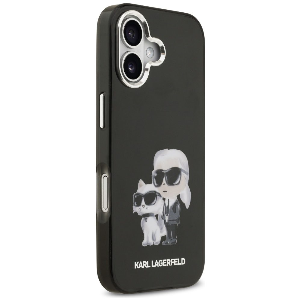 Karl Lagerfeld IML Aquarelle Karl & Choupette & Logo MagSafe Case for iPhone 17 - Blackeng