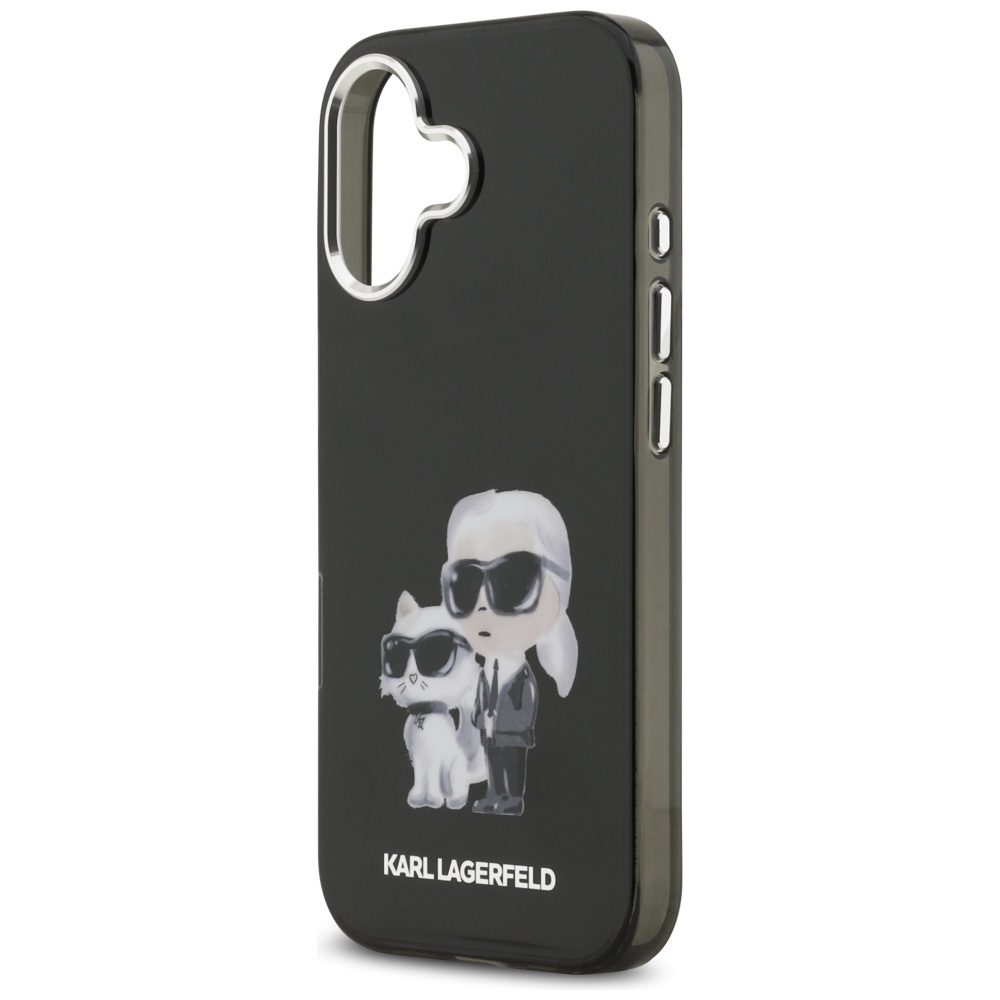 Karl Lagerfeld IML Aquarelle Karl & Choupette & Logo MagSafe Case for iPhone 17 - Blackeng