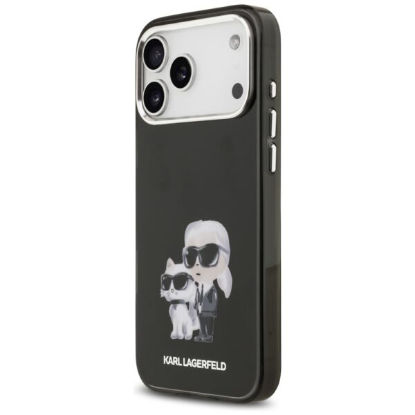 203964_2 Karl Lagerfeld IML Aquarelle Karl & Choupette & Logo MagSafe Case for iPhone 17 Pro - Blackeng