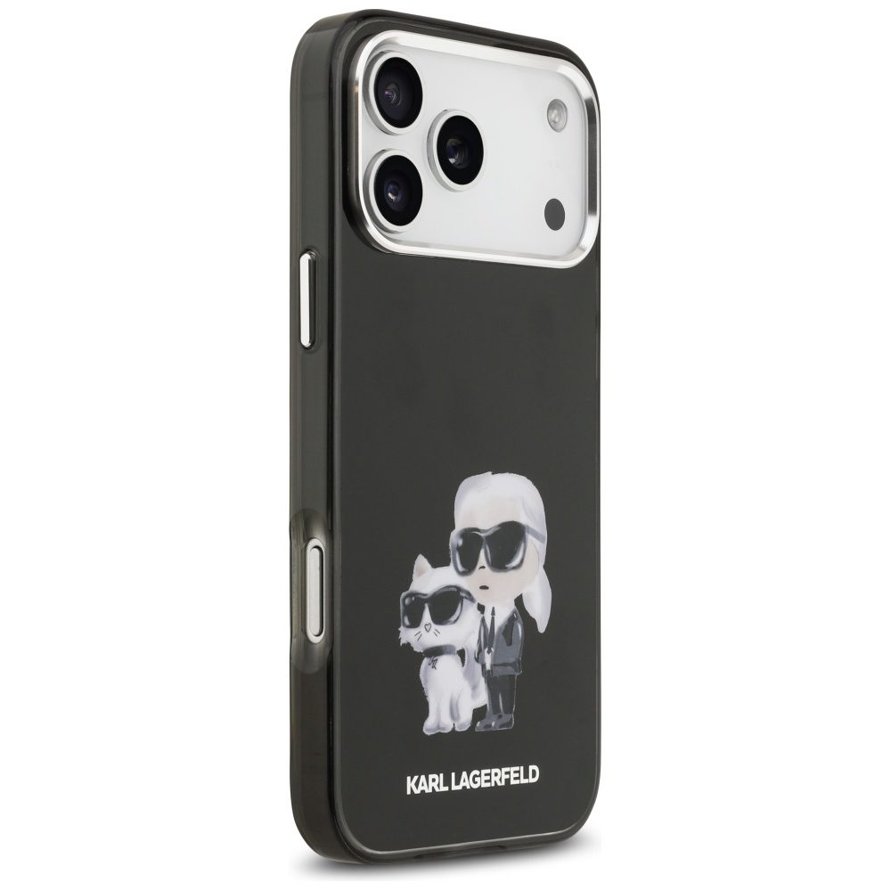 203964_4 Karl Lagerfeld IML Aquarelle Karl & Choupette & Logo MagSafe Case for iPhone 17 Pro - Blackeng