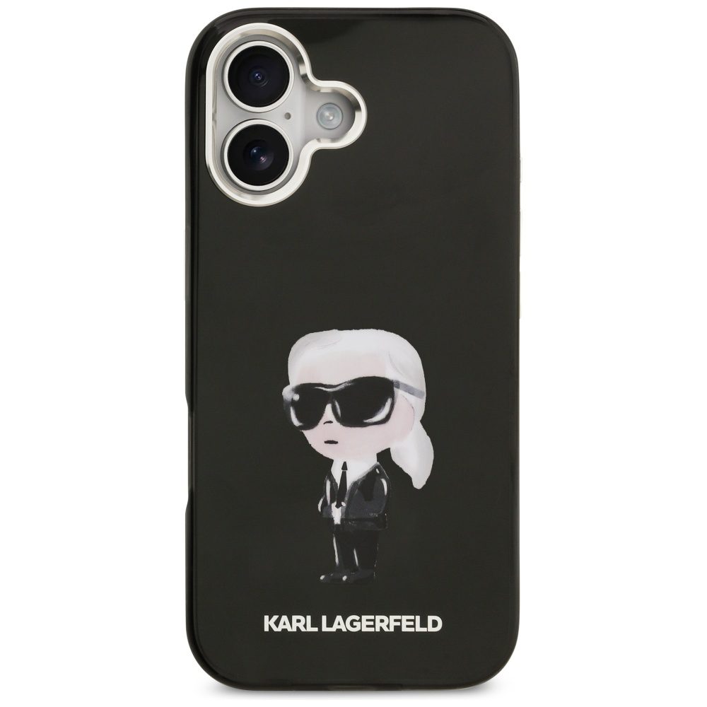 Karl Lagerfeld IML Aquarelle Karl & Logo MagSafe Case for iPhone 17 - Blackeng