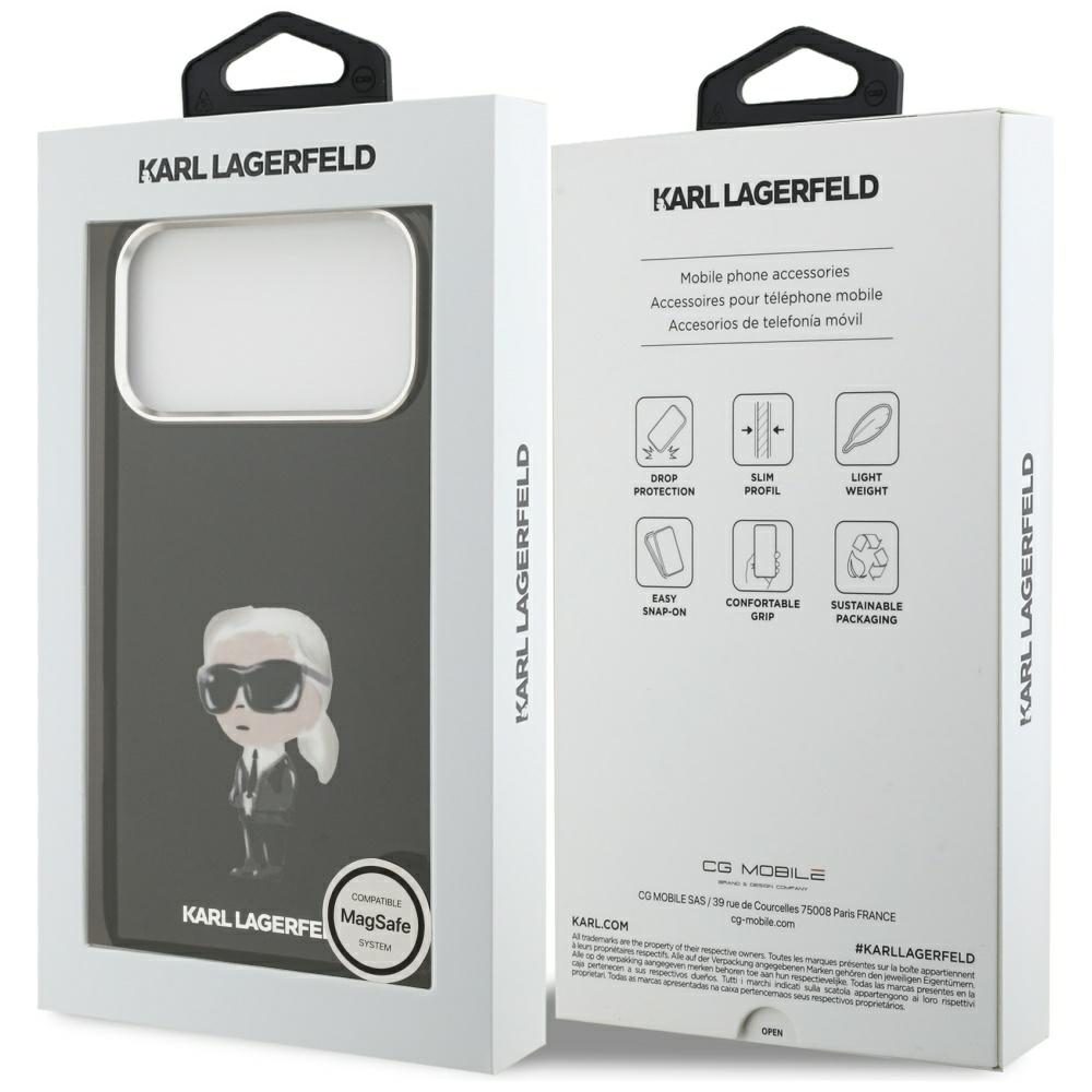 Karl Lagerfeld IML Aquarelle Karl & Logo MagSafe Case for iPhone 17 Pro Max - Blackeng