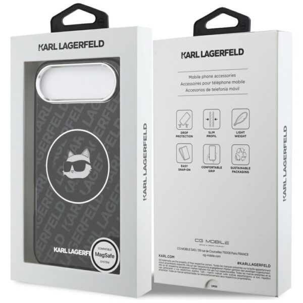 Karl Lagerfeld IML Choupette Head Logo MagSafe iPhone Air Case - Blackeng