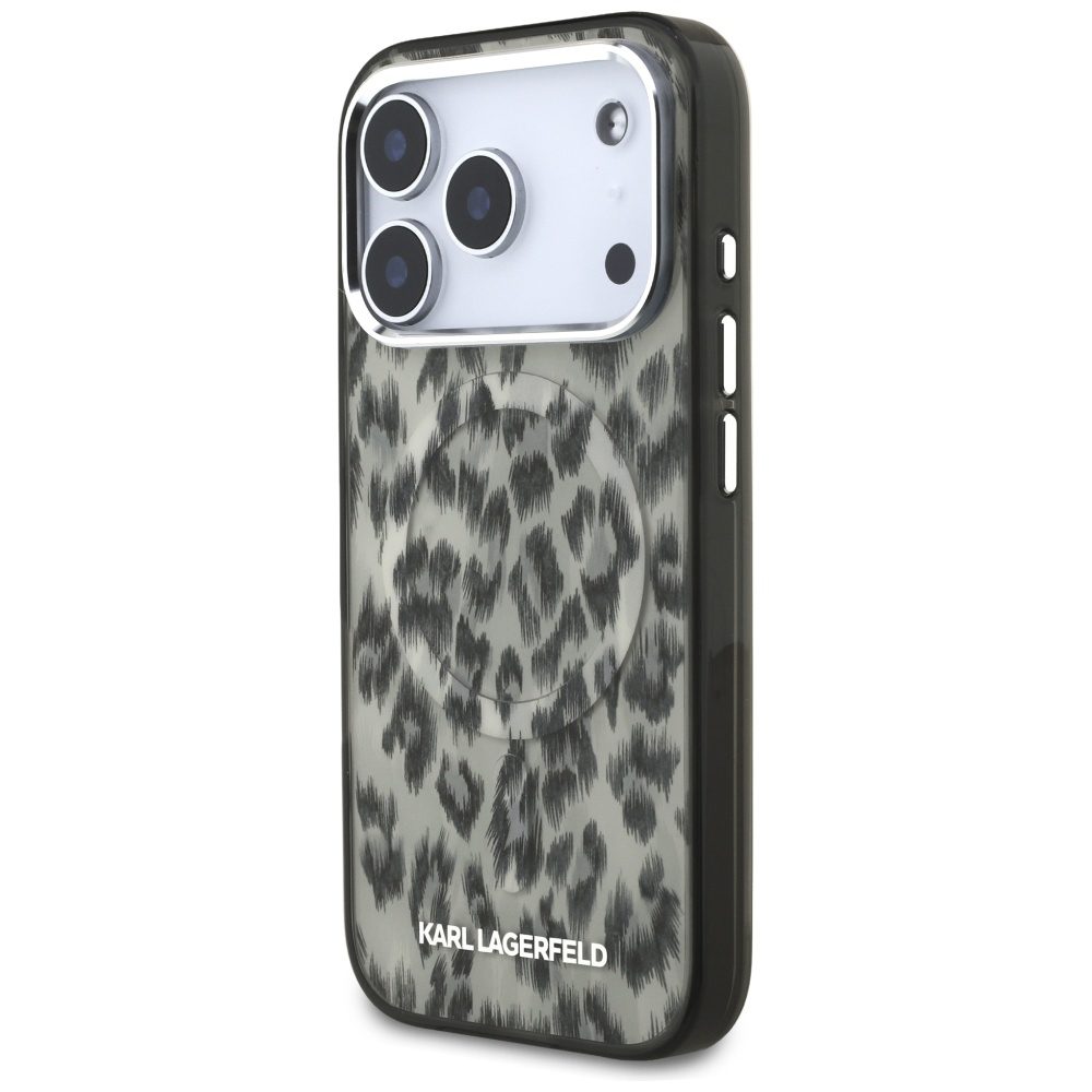 203970_2 Karl Lagerfeld IML Leopard Pattern MagSafe Case for iPhone 17 Pro - Browneng