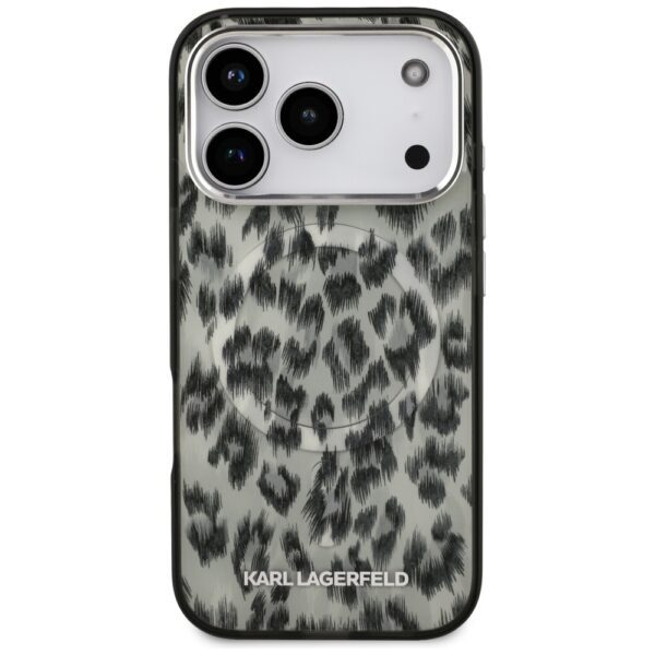 203970_3 Karl Lagerfeld IML Leopard Pattern MagSafe Case for iPhone 17 Pro - Browneng