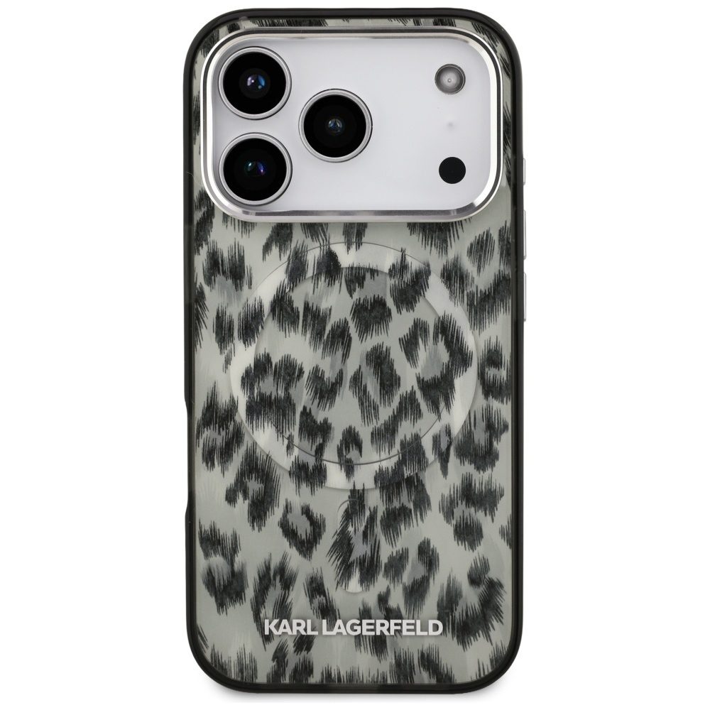 203970_3 Karl Lagerfeld IML Leopard Pattern MagSafe Case for iPhone 17 Pro - Browneng