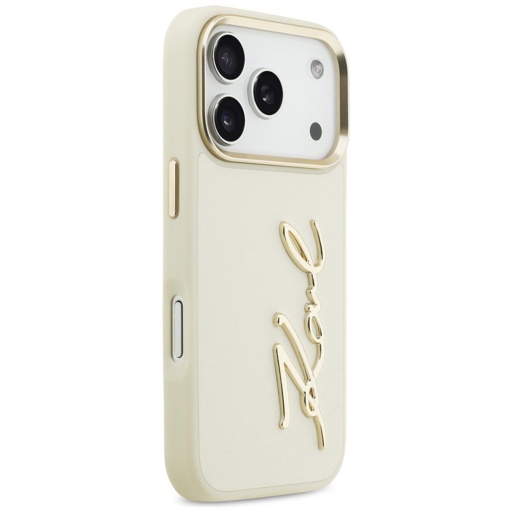 Karl Lagerfeld Karl Script Logo iPhone 17 Pro Case - Beigeeng