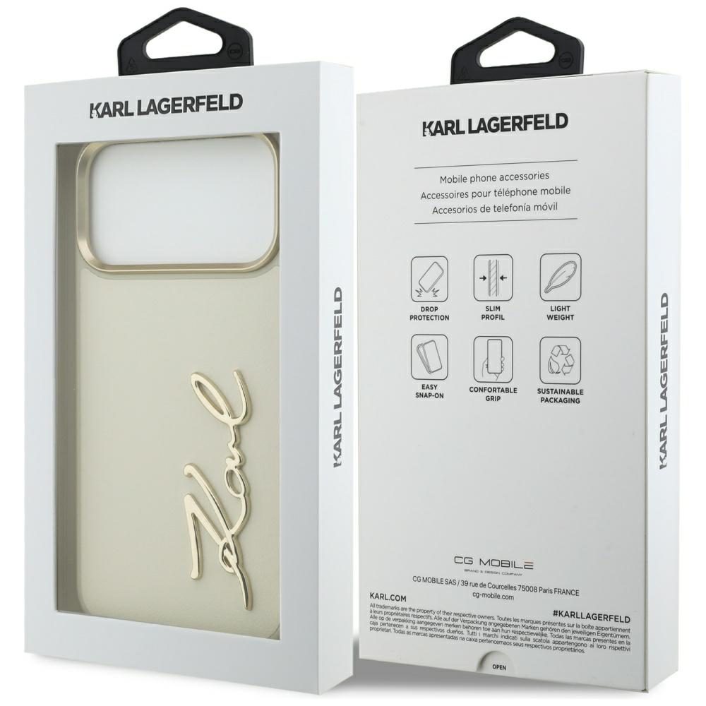 Karl Lagerfeld Karl Script Logo Case for iPhone 17 Pro Max - Beigeeng