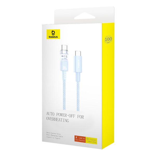 Baseus Explorer 100W USB-C - USB-C Cable with Intelligent Temperature Sensor 2m - Blueeng