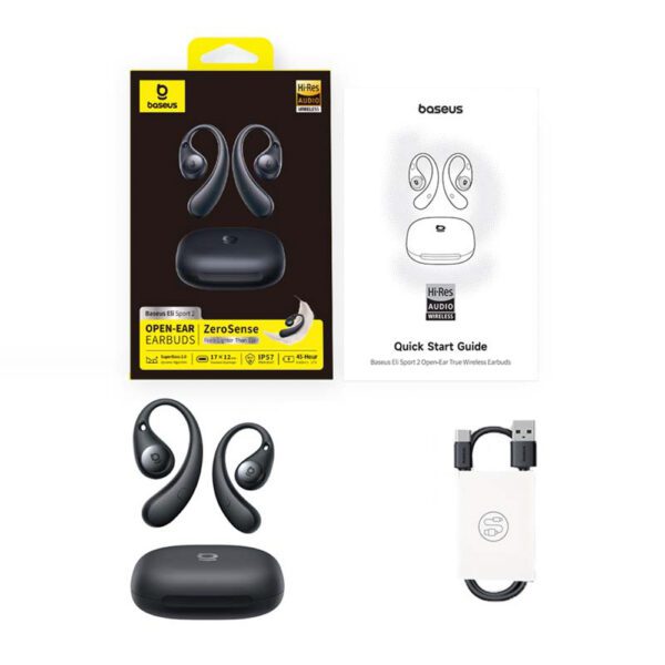Baseus Eli Sport 2 OWS Bluetooth 6.0 ENC Wireless Headphones - Blackeng