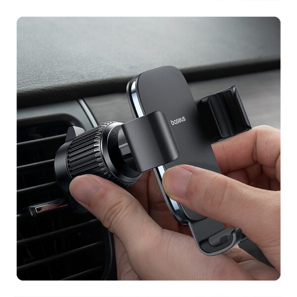 Baseus Metal Age 3 Car Phone Holder, Gravity, for Air Vent - Blackeng