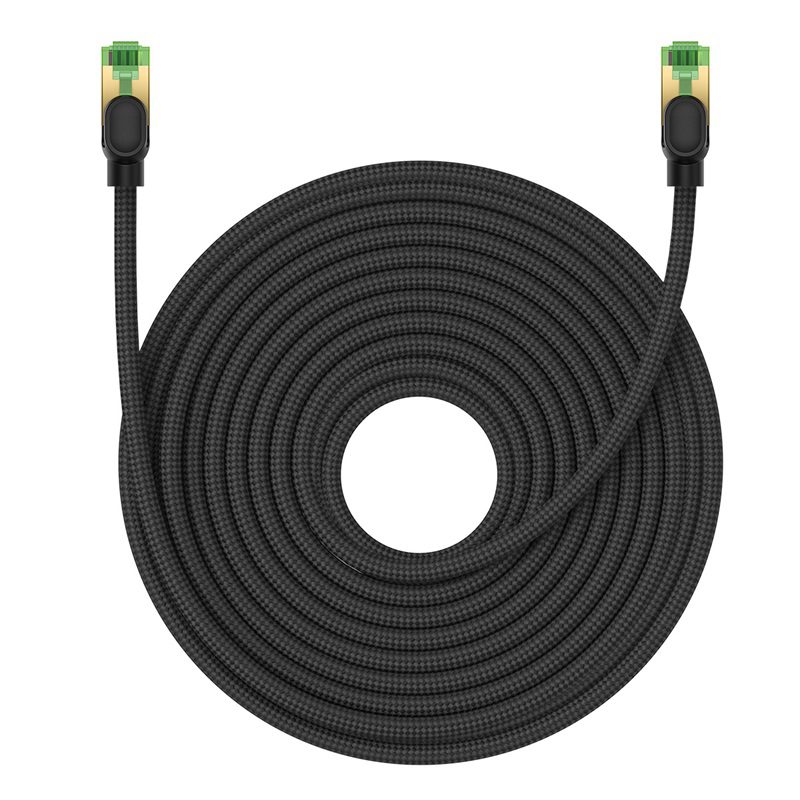 Baseus fast RJ45 cat. network cable. 8 40Gbps 20m braided blackeng
