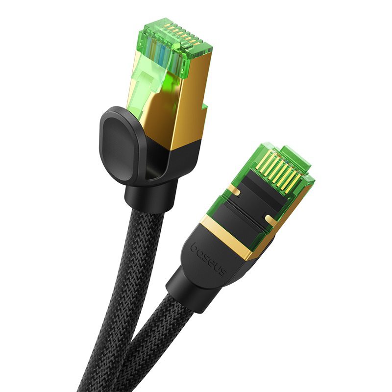 Baseus fast RJ45 cat. network cable. 8 40Gbps 20m braided blackeng