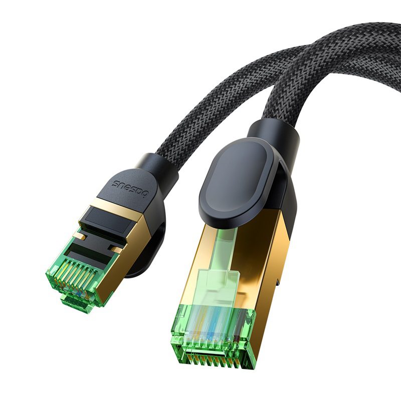 Baseus fast RJ45 cat. network cable. 8 40Gbps 20m braided blackeng