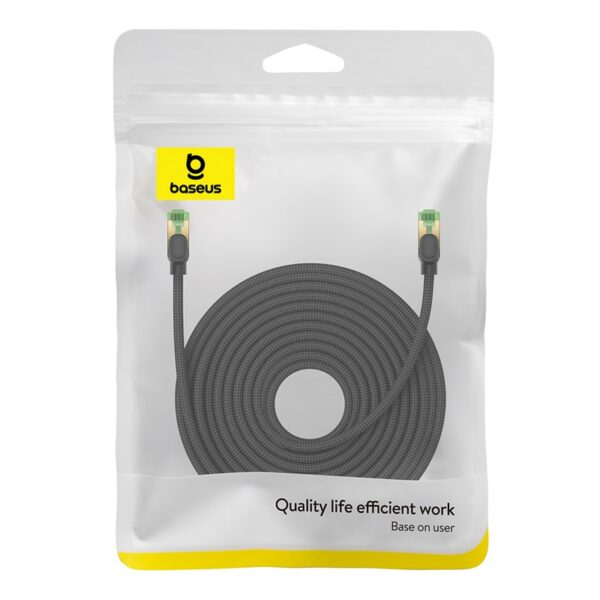 Baseus fast RJ45 cat. network cable. 8 40Gbps 20m braided blackeng