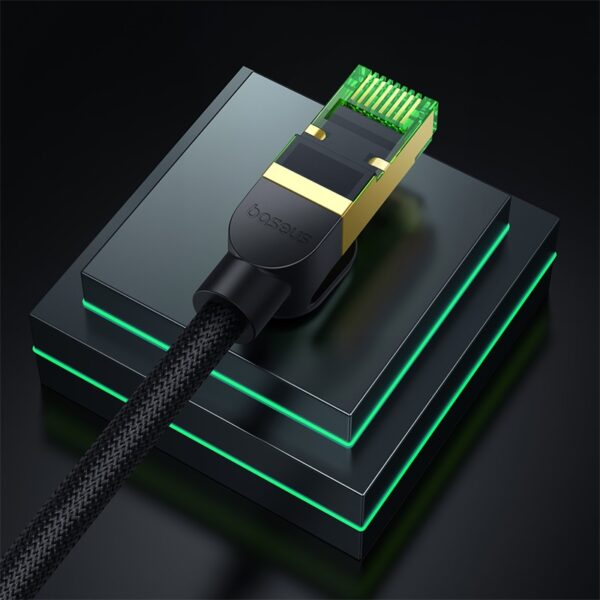 Baseus fast RJ45 cat. network cable. 8 40Gbps 20m braided blackeng