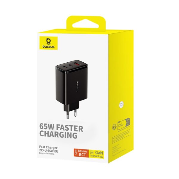 Baseus Cube Pro 65W GaN charger 2x USB-C USB-A - blackeng