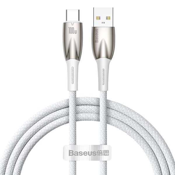 Baseus Glimmer Series fast charging cable USB-A - USB-C 100W 480Mbps 1m whiteeng