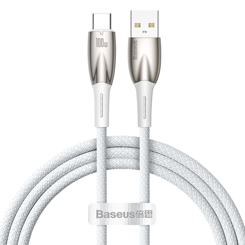 Baseus Glimmer Series fast charging cable USB-A - USB-C 100W 480Mbps 1m whiteeng