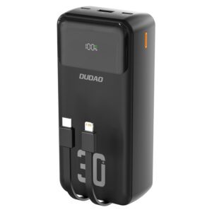 Dudao K15MAX 30000mAh PD 22.5W Powerbank with Built-in Cables - Blackeng