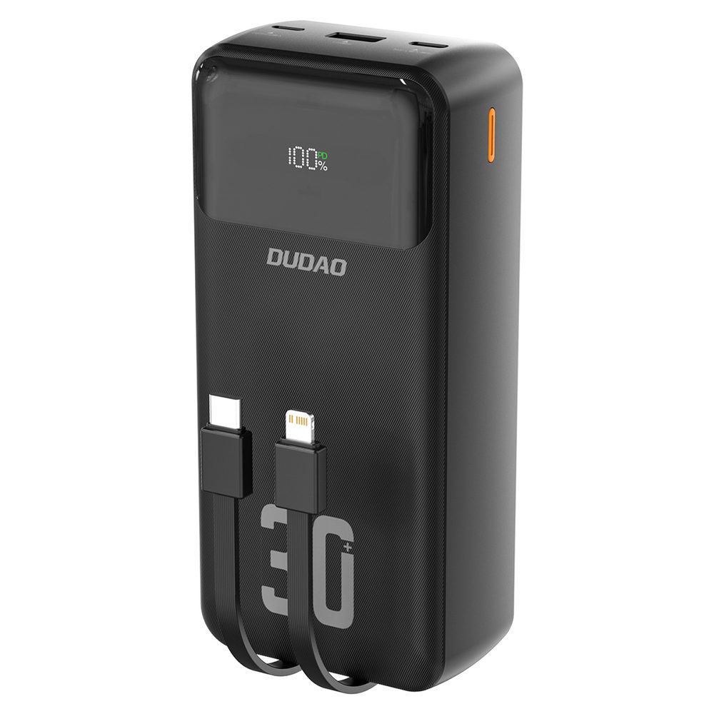 204273_1 Dudao K15MAX 30000mAh PD 22.5W Powerbank with Built-in Cables - Blackeng