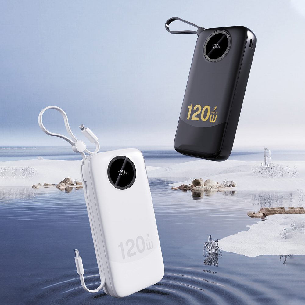 204285_2 Dudao K13Pro 20000mAh Powerbank with Built-in Cable - Blackeng