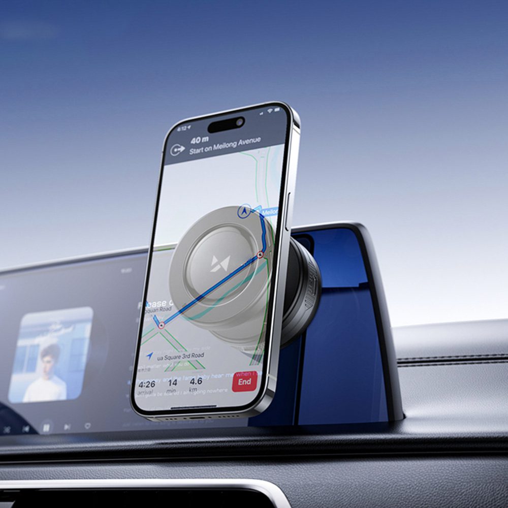 204286_5 Wozinsky WUSQ-01 Car Holder with Qi Charger Compatible with MagSafe - Blackeng