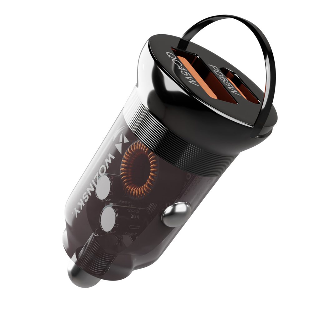 Wozinsky 65W Car Charger USB-C PD 65W / USB-A 45W QC 3.0 - Blackeng