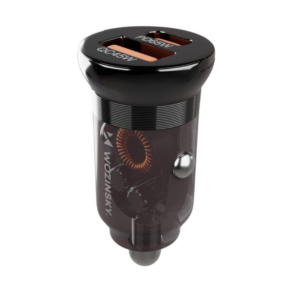 Wozinsky 65W Car Charger USB-C PD 65W / USB-A 45W QC 3.0 - Blackeng