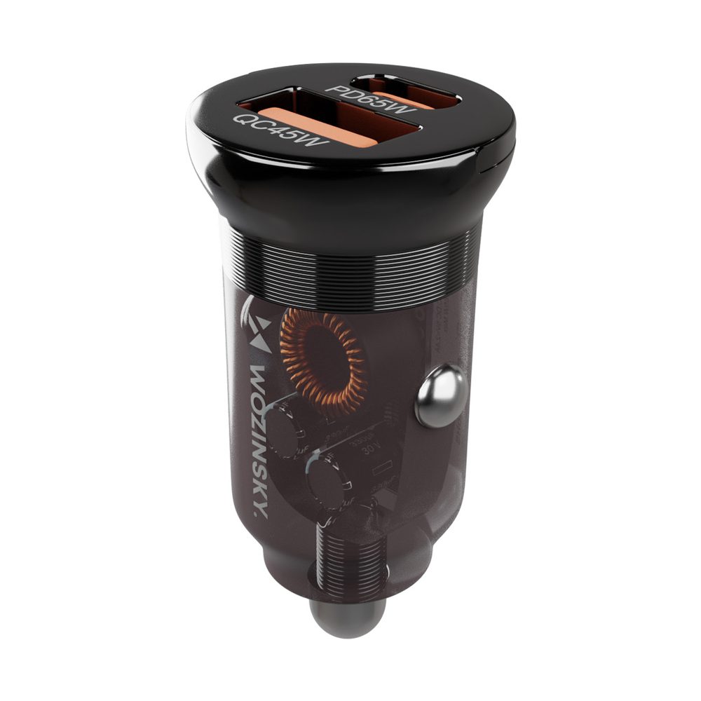 Wozinsky 65W Car Charger USB-C PD 65W / USB-A 45W QC 3.0 - Blackeng