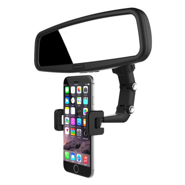 204292_5 Adjustable car rearview mirror holder for smartphone blackeng