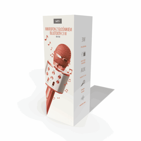Setty Bluetooth microphone with speaker BM-100 rose gold
