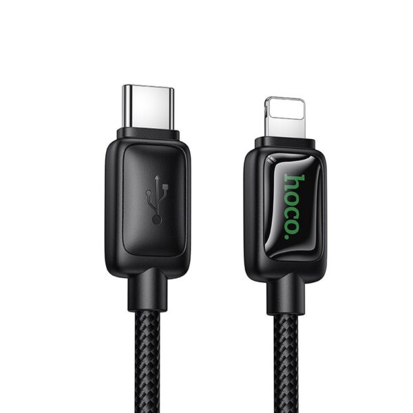Cable with LCD USB C to Lightning Hoco PD 30W 1,2 m U146 black
