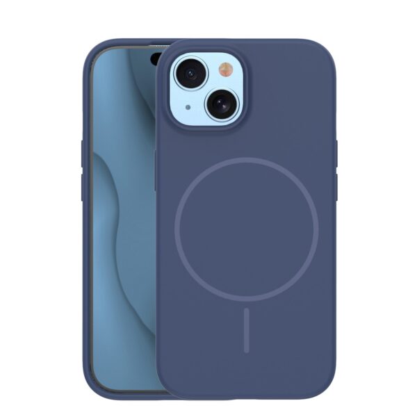 Silicone Thin Mag case for iPhone 15 6,1" dark blue