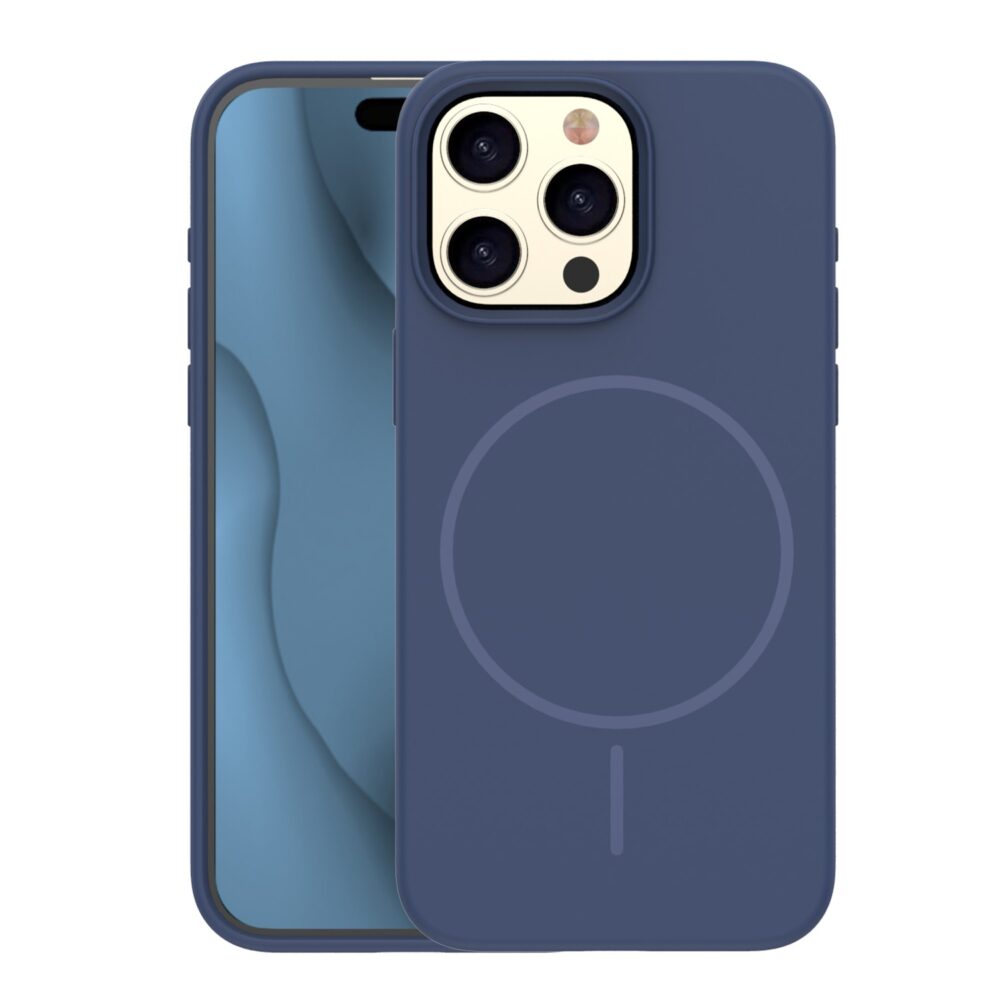 Silicone Thin Mag case for iPhone 16 Pro 6,3" dark blue