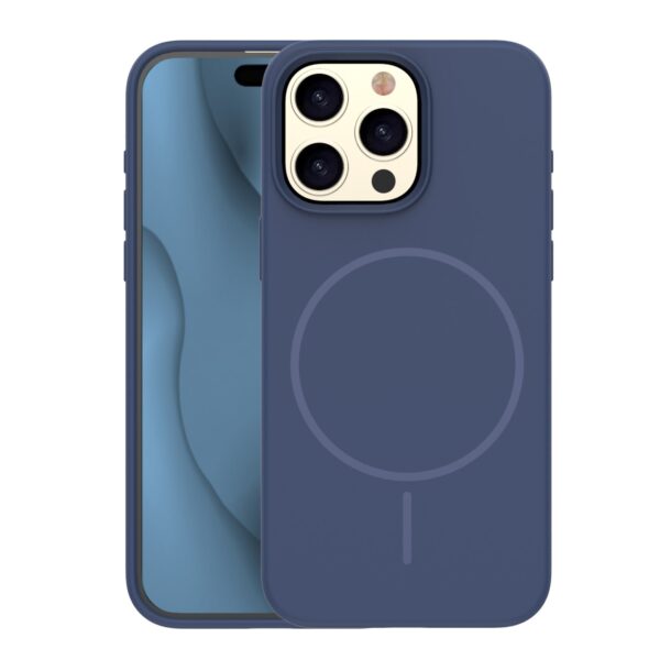 Silicone Thin Mag case for iPhone 16 Pro 6,3" dark blue