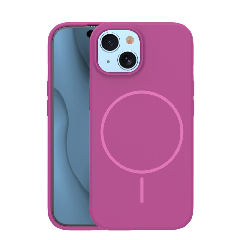 Silicone Thin Mag case for iPhone 14 6,1" fuschia