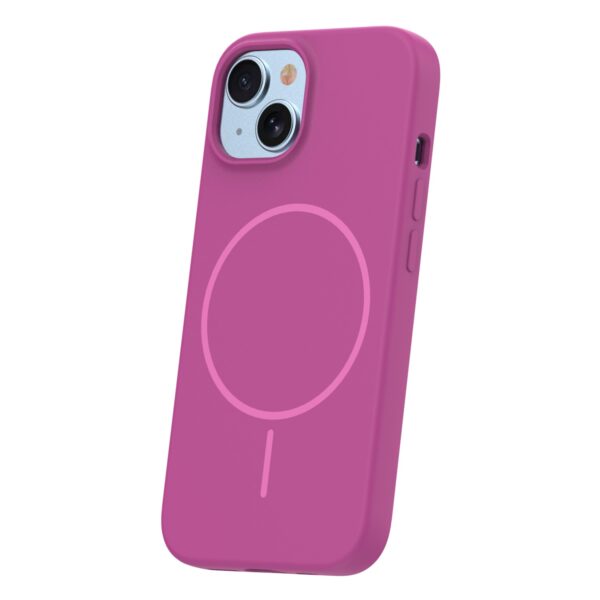 Silicone Thin Mag case for iPhone 15 6,1" fuschia