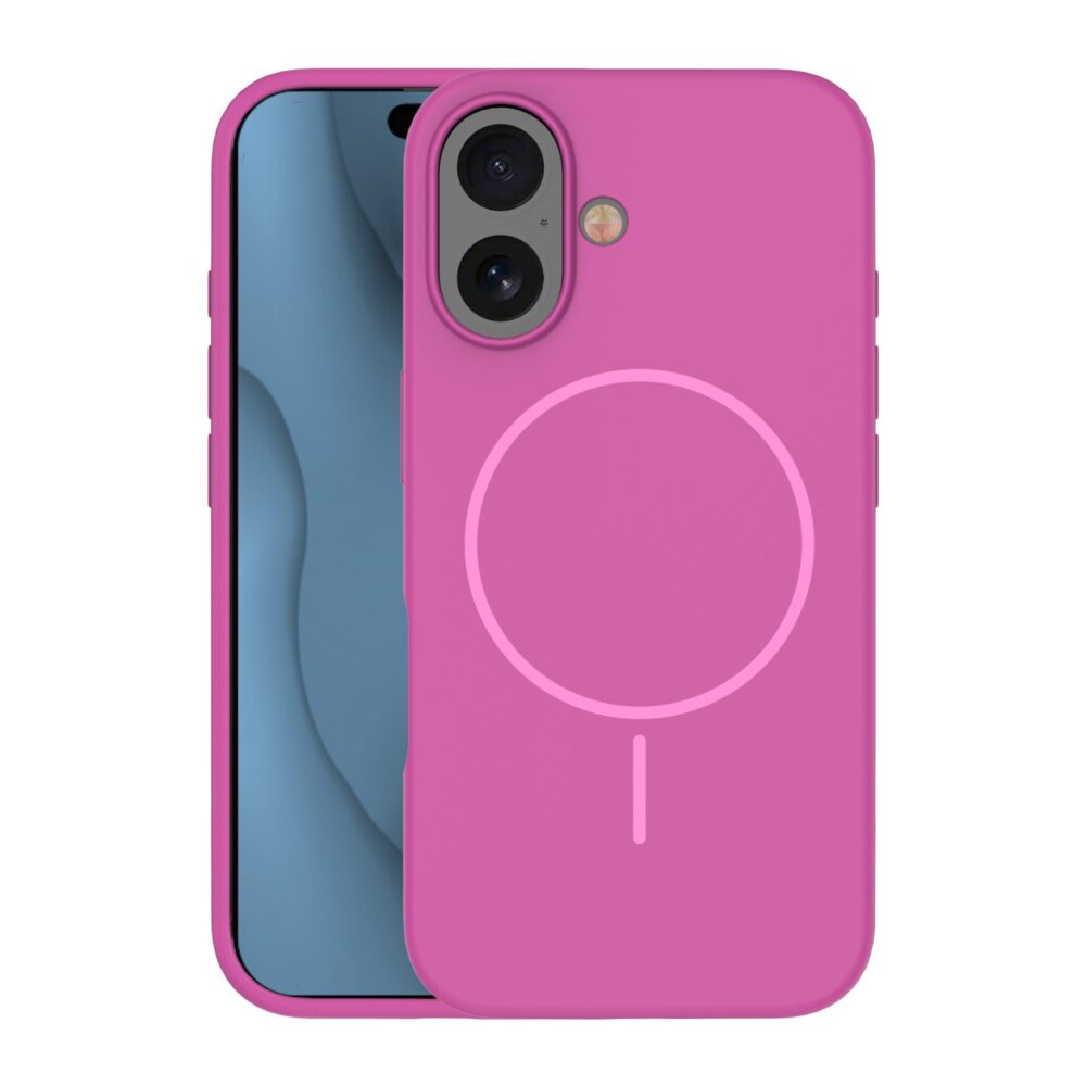 Silicone Thin Mag case for iPhone 16 6,1" fuschia