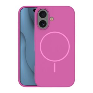 Silicone Thin Mag case for iPhone 16 6,1" fuschia