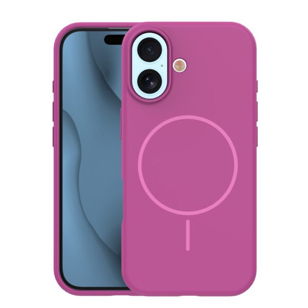 Silicone Thin Mag case for iPhone 17 6,3" fuschia
