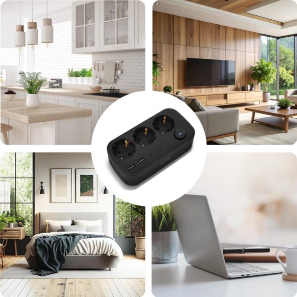 Huslog Power strip with phone holder HUS1056