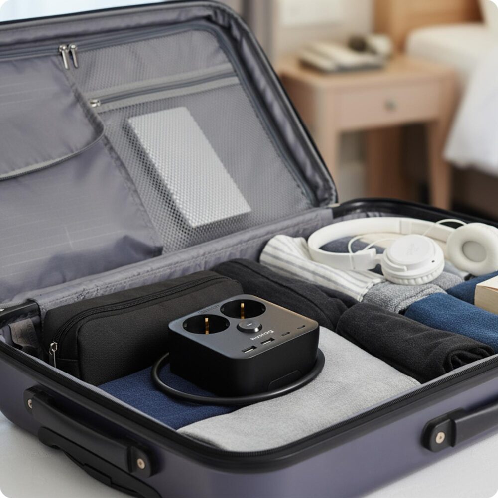 Huslog Power strip with phone holder HUS1055