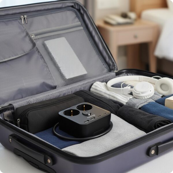 Huslog Power strip with phone holder HUS1055