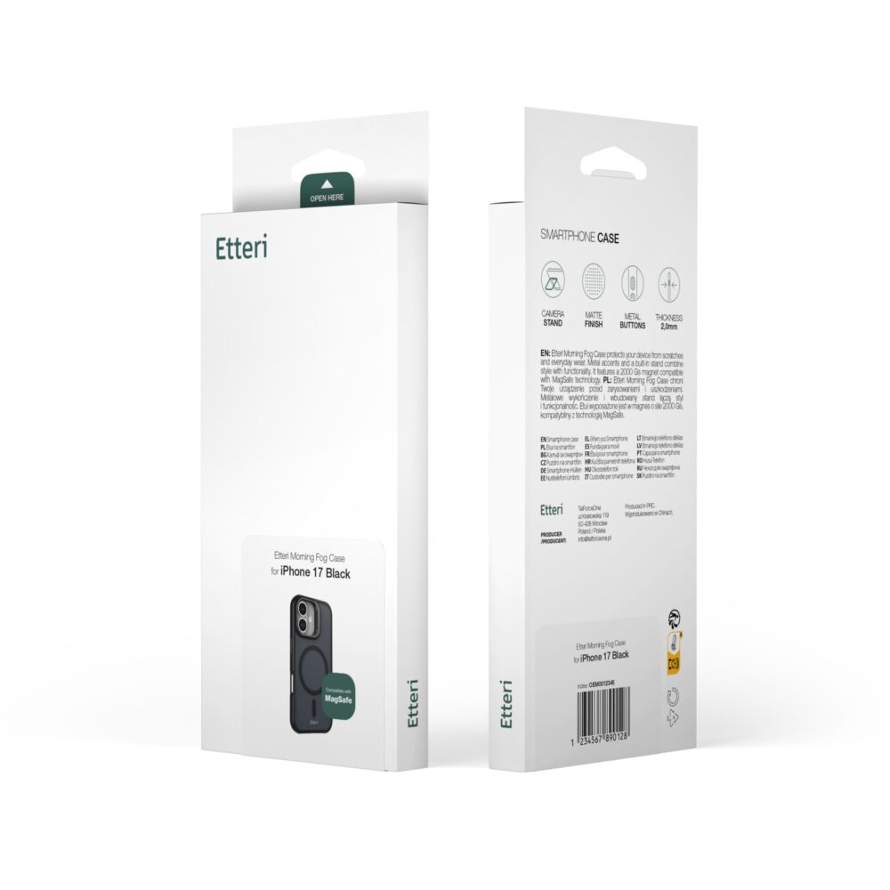 Etteri Morning Fog case for iPhone 16 Pro 6,3" black